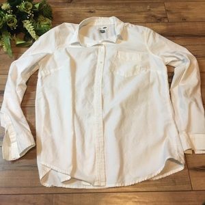 Women’s old navy white button down size lg